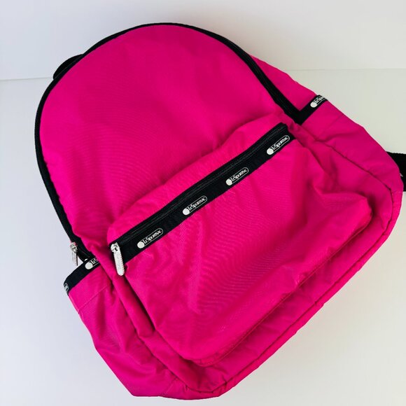 LeSportSac Logan Pop Pink Nylon Dual Compartment Adjustable Large Backpack - Picture 8 of 11